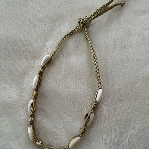 Chic Gold and White Shell Necklace